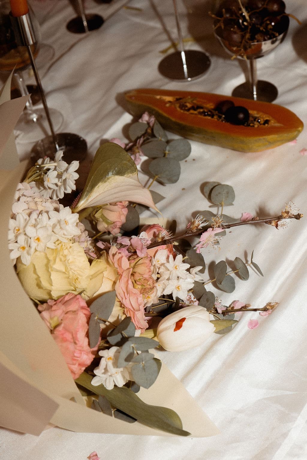 Finished bouquet detail from the workshop at Sobolieva Brow Bar